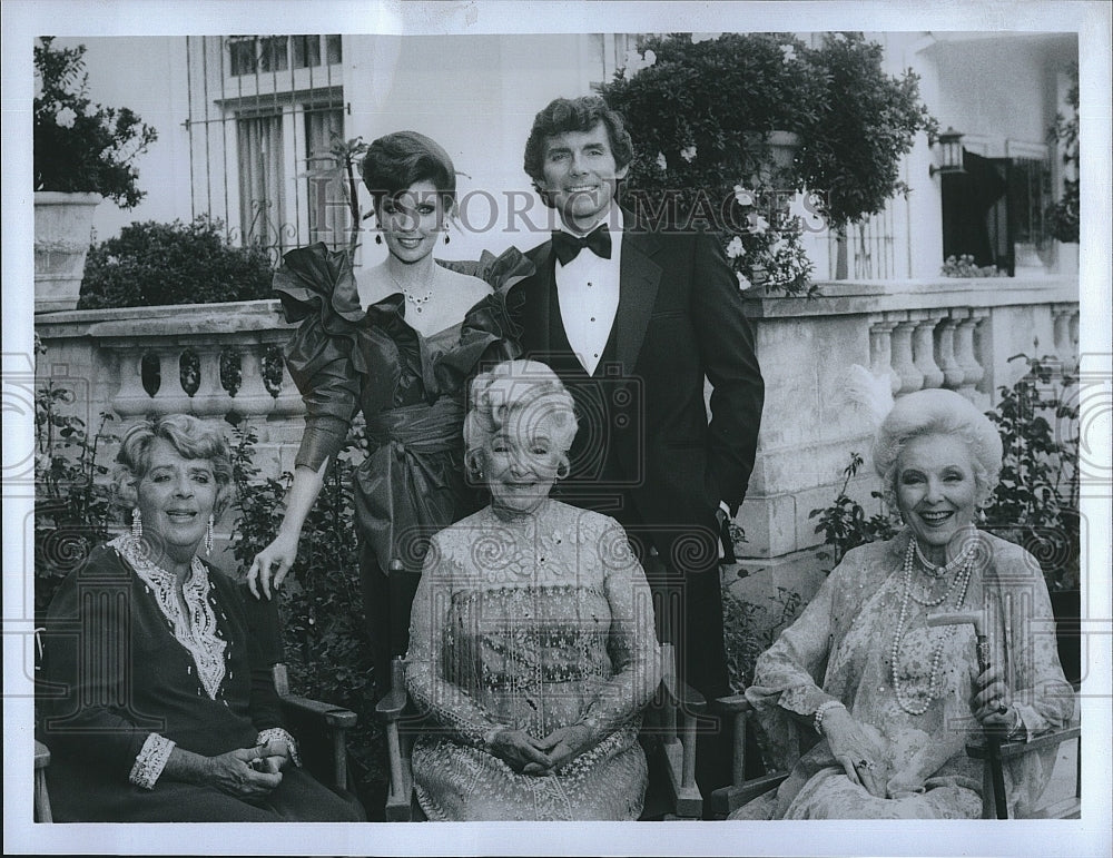 1984 Press Photo &quot;Glitter&quot; David Birney, Morgan Brittany, R Keeler,Helen hayes- Historic Images