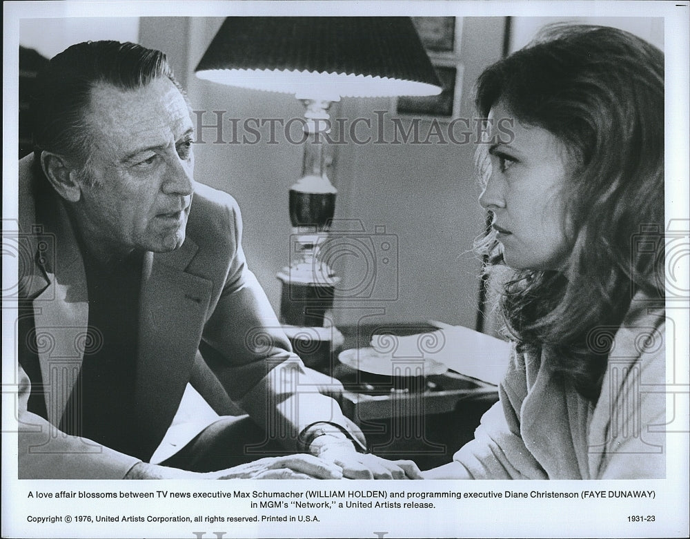 1976 Press Photo &quot;Network&quot; Faye Dunaway , William Holden- Historic Images