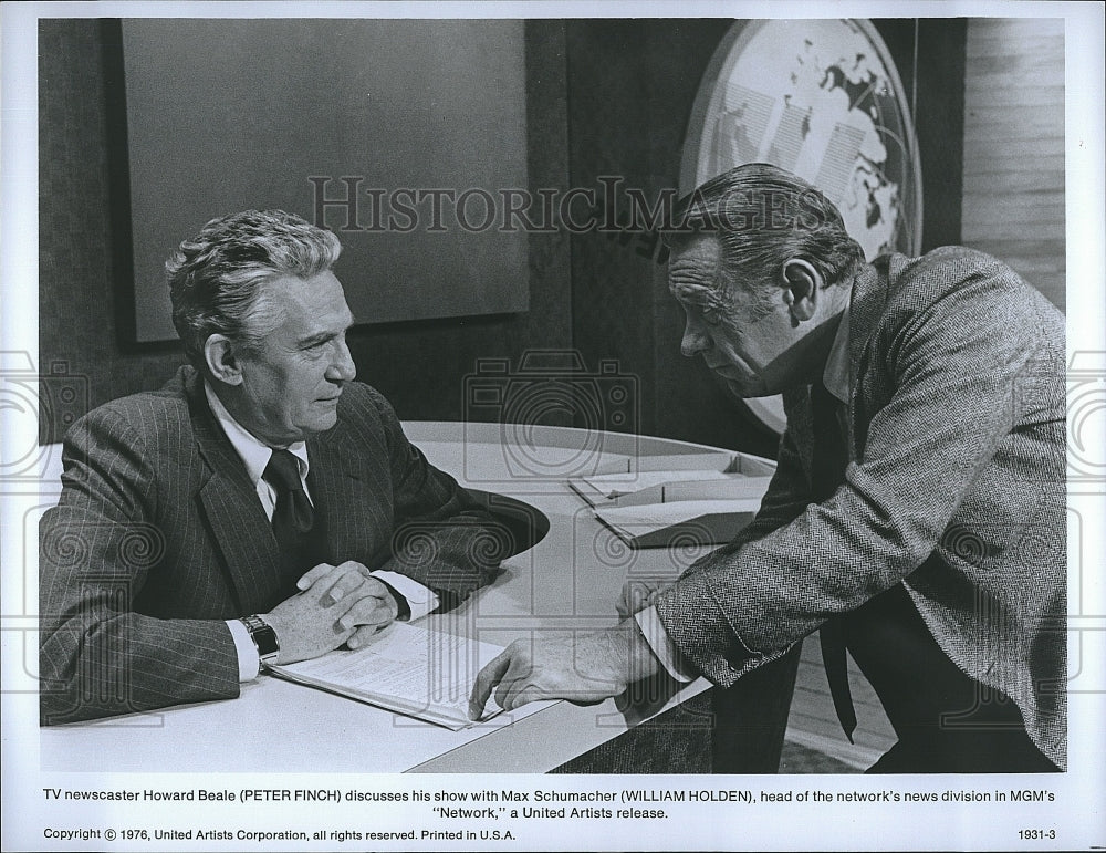 1976 Press Photo &quot;Network&quot; Peter Finch, William Holden- Historic Images