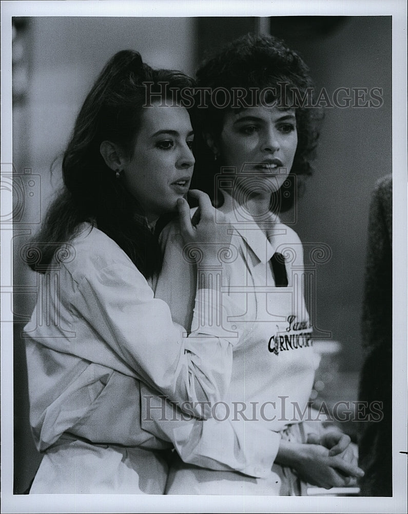 1987 Press Photo Mary Page Keller Actress Jodi Thelen Duet Sitcom TV Show Series- Historic Images