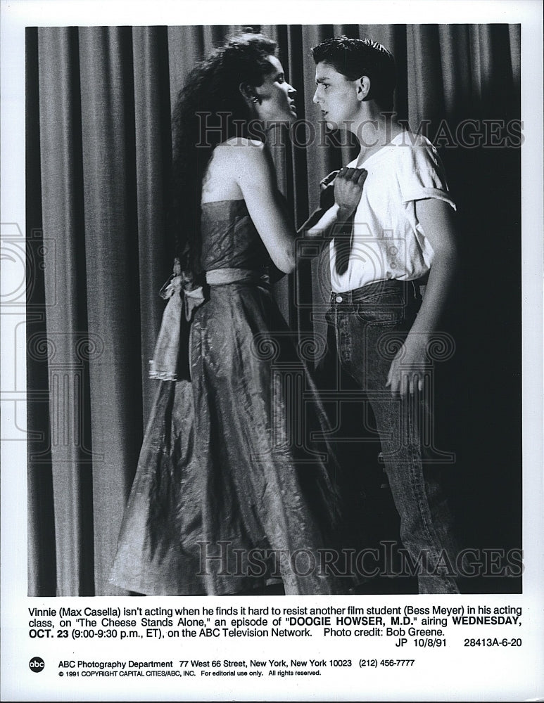 1991 Press Photo Max Casella Actor Bess Meyer Actress Doogie Howser MD TV Show- Historic Images