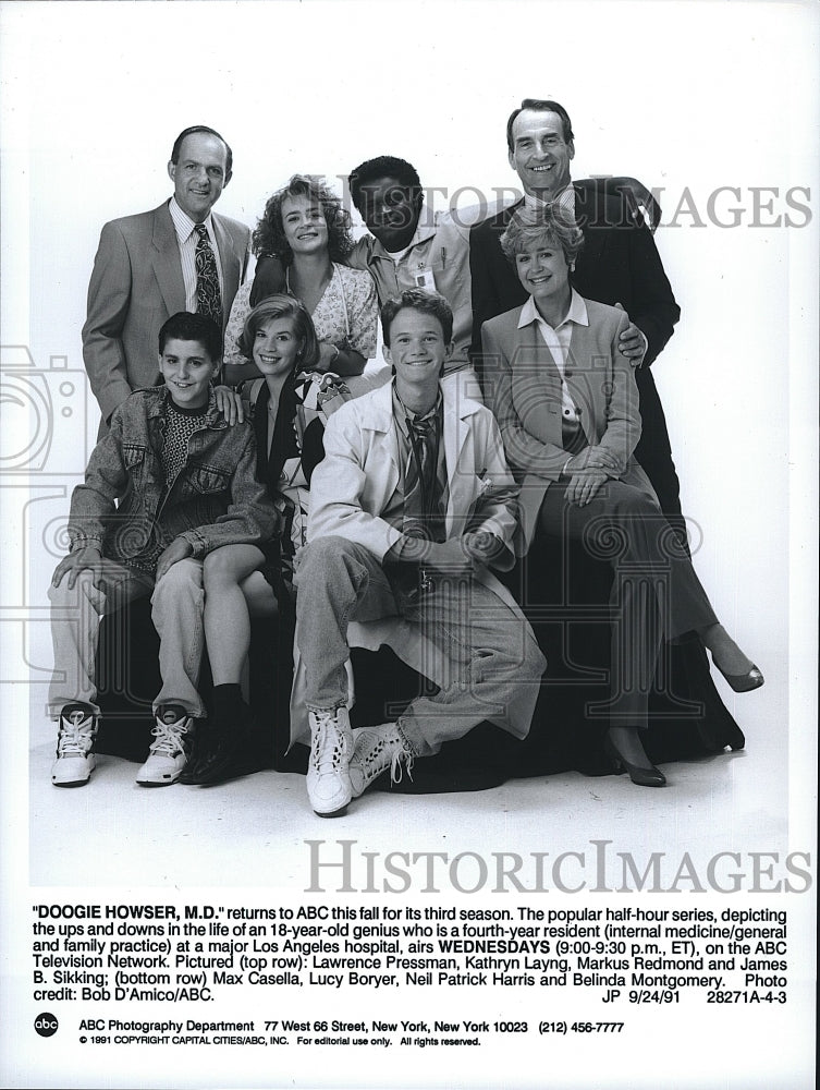 1991 Press Photo Lawrence Pressman Kathryn Layng Markus Redmond Max Casella- Historic Images