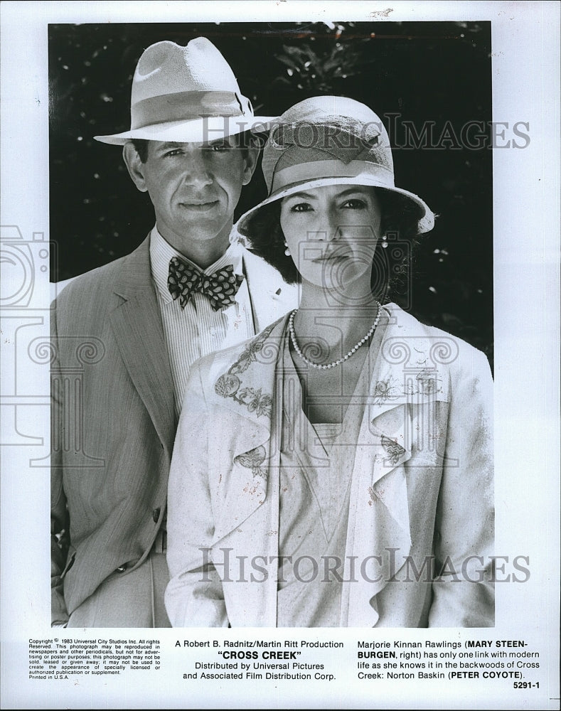 1983 Press Photo Mary Steen-Burgen &amp; Peter Coyote star in &quot;Cross Creek&quot;- Historic Images