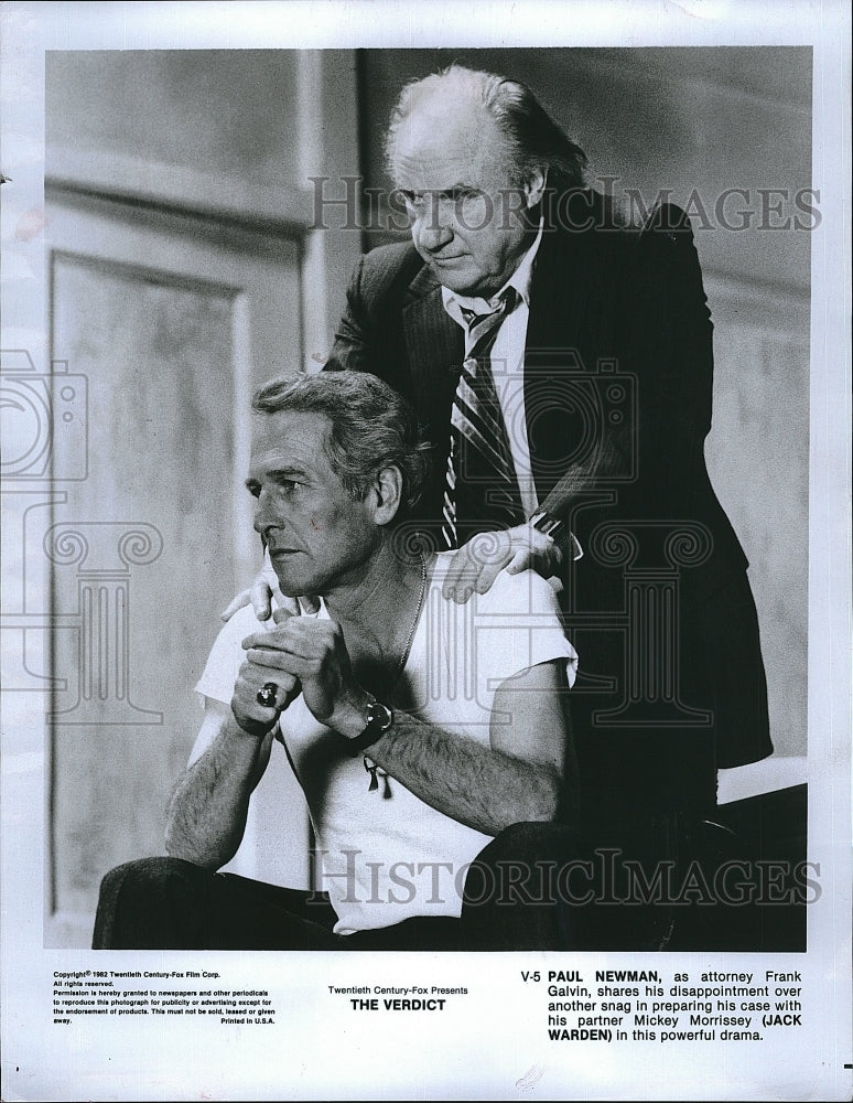 1982 Press Photo Paul Newman &amp; Jack Warden star in &quot;The Verdict&quot;- Historic Images