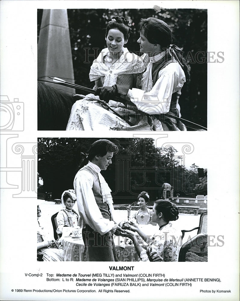 1989 Press Photo Movie Valmont Meg Tilly Colin Firth Sian Phillips, Annette- Historic Images