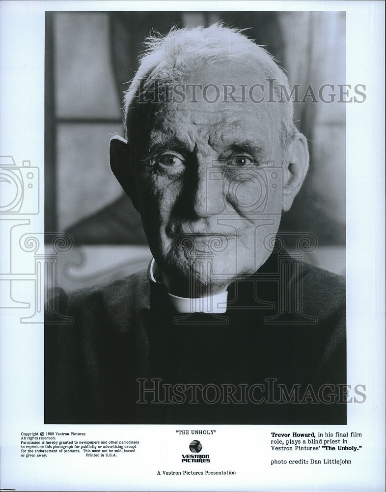 1988 Press Photo Trevor Howard The Unholy Movie- Historic Images