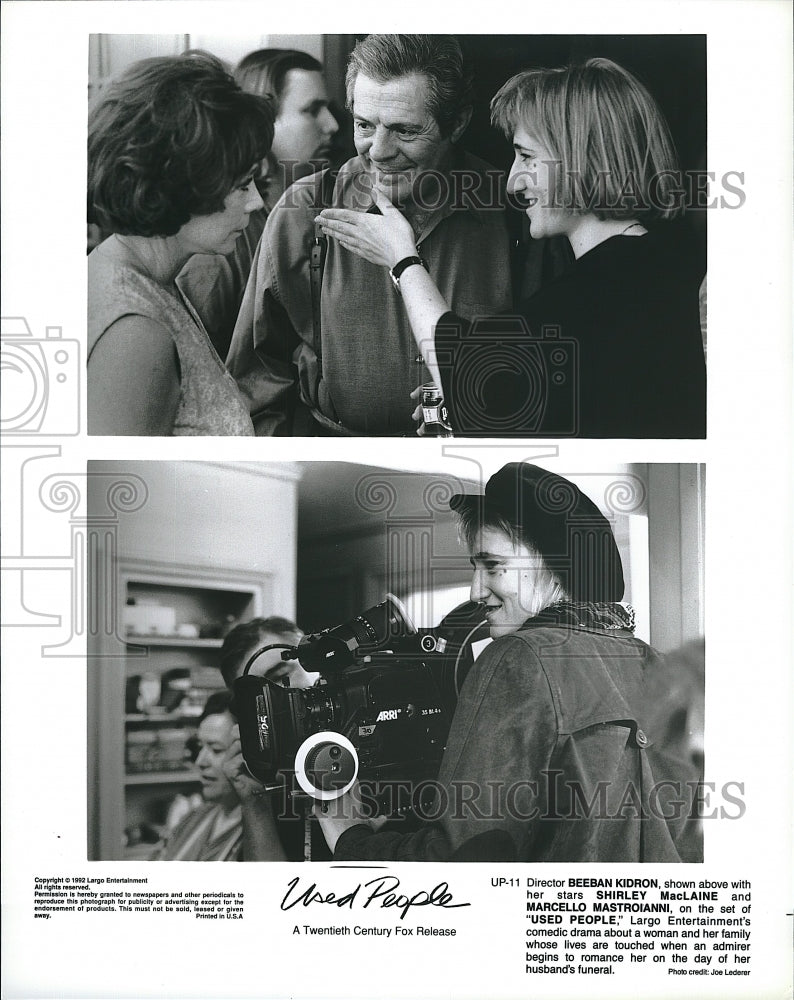 1992 Press Photo Used People Film Director Beeban Kidron On Set MacLaine- Historic Images