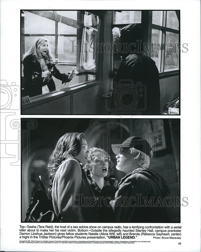 1986 Press Photo Actress Tara Reid & Alicia Witt in "Urban Legend"- Historic Images