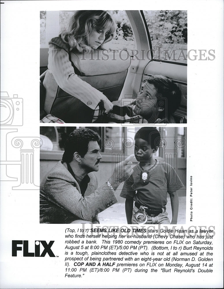 1980 Press Photo Goldie Hawn, Chevy Chase "Seems Like Old Times"- Historic Images