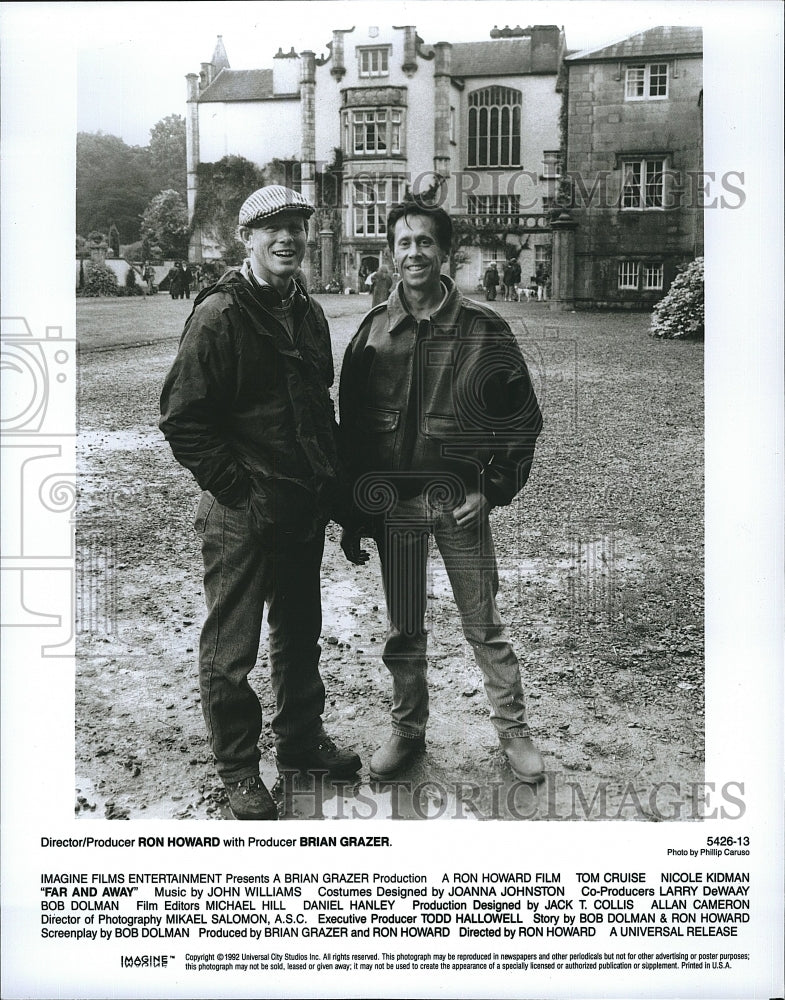 1992 Press Photo Director Ron Howard, Produer Brian Grazer &quot;Far and Away&quot;- Historic Images