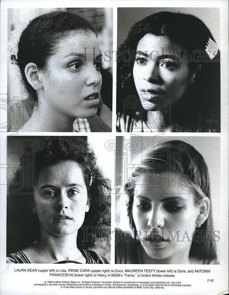 1980 Press Photo Laura Dean, I. Cara, Maureen Teefy, A. Franceschi "Fame"- Historic Images