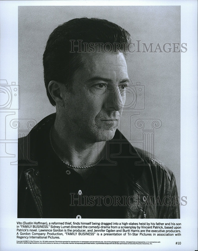 1989 Press Photo Dustin Hoffman in "Family Business"- Historic Images