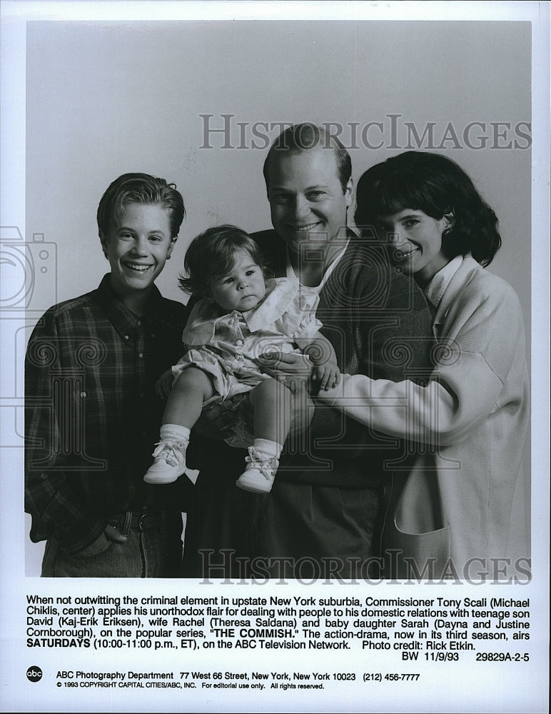 1993 Press Photo Cast of ABC TV &quot;The Commish&quot; with Tony Michael Chiklis.- Historic Images