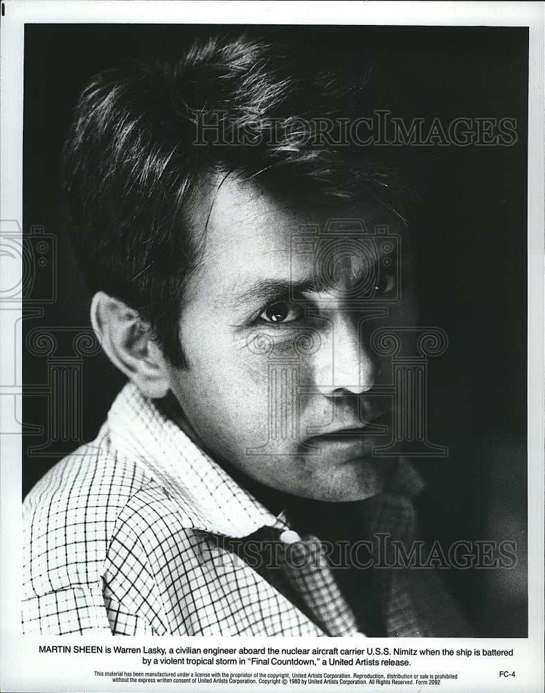 1980 Press Photo Martin Sheen in &quot;Final Countdown&quot;- Historic Images