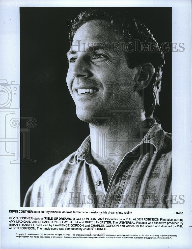 1989 Press Photo Kevin Costner in "Field of Dreams"- Historic Images