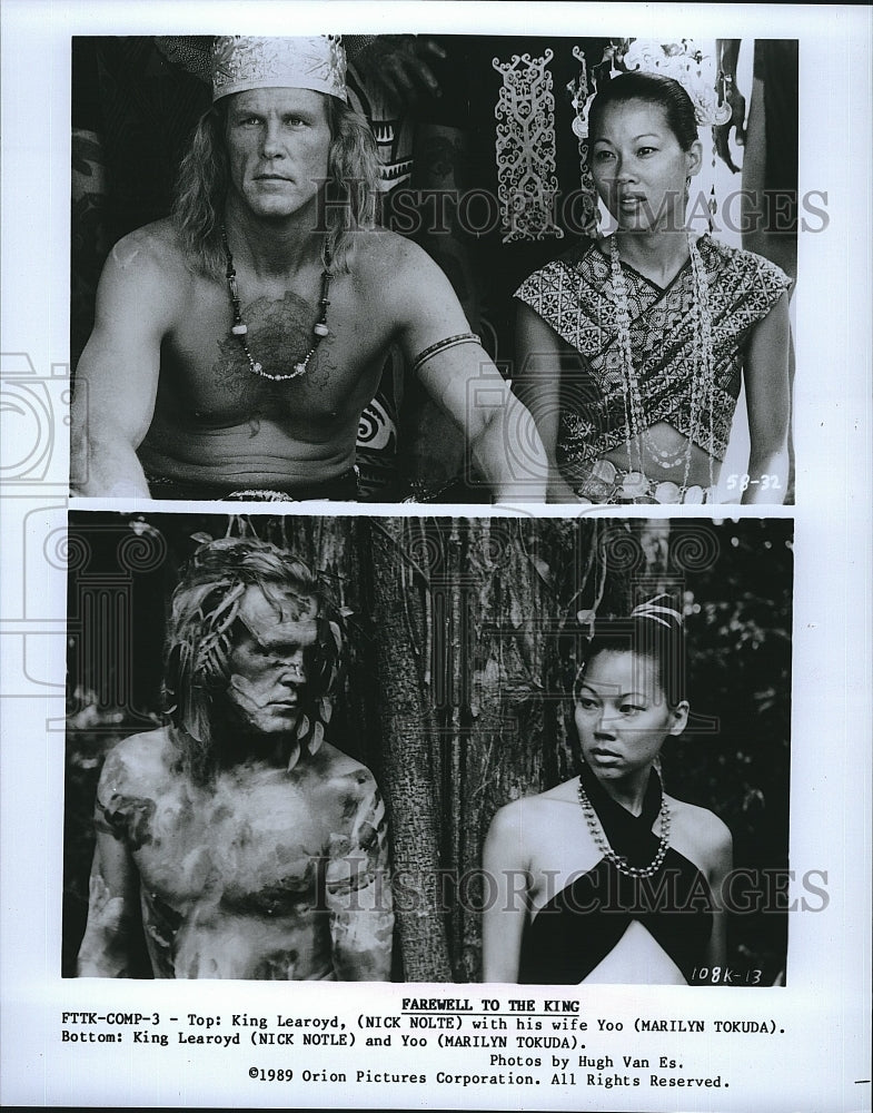 1989 Press Photo Nick Nolte & Marilyn Tokuda star in "Farewell To The King"- Historic Images