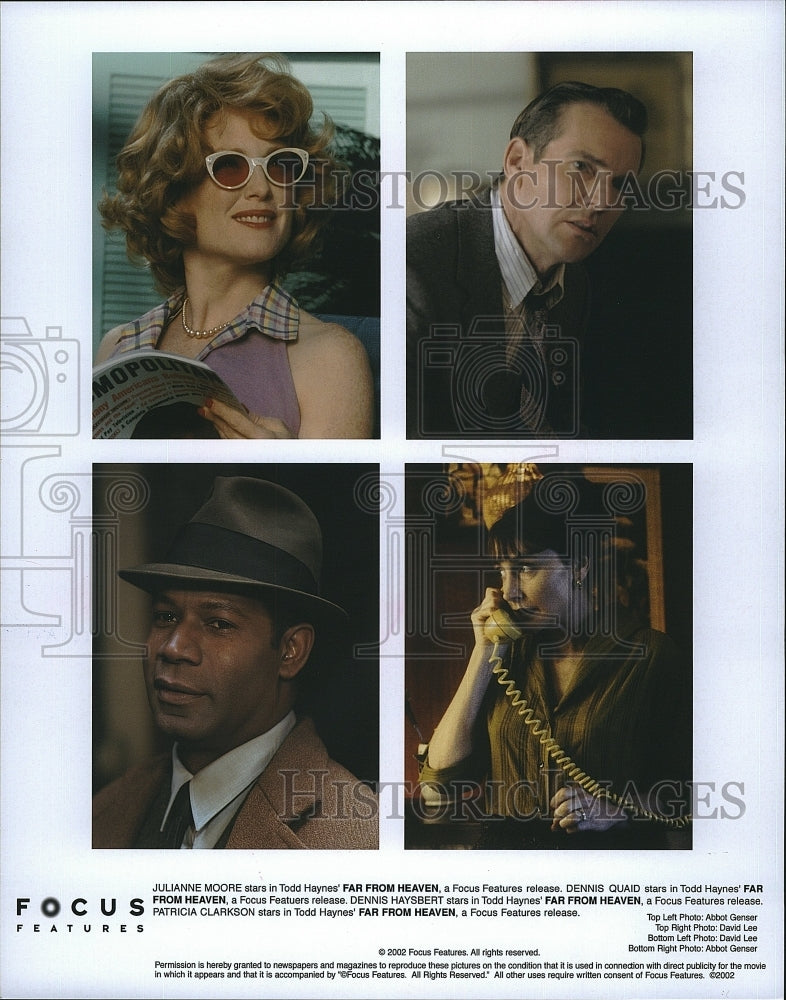 2002 Press Photo Julianne Moore, Dennis Quaid, Dennis Haysbert &amp; Patricia Haynes- Historic Images