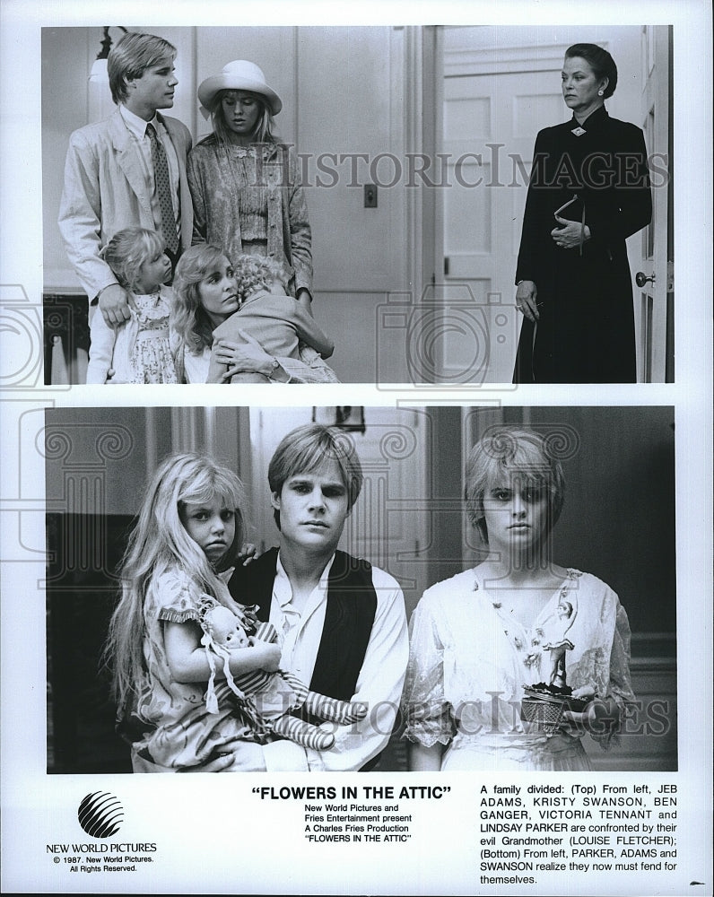 1987 Press Photo Jeb Adams Kristy Swanson Ben Ganger Victoria Tennant Actress- Historic Images