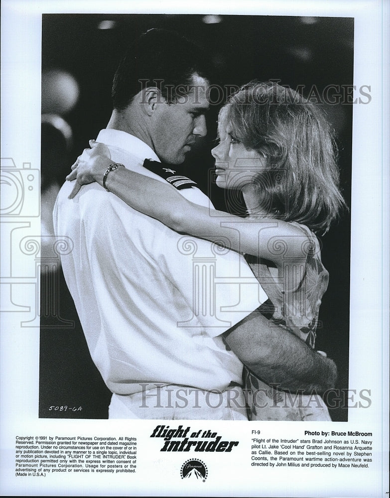 1991 Press Photo Brad Johnson &amp; Rosanna Arquette stars in the movie- Historic Images