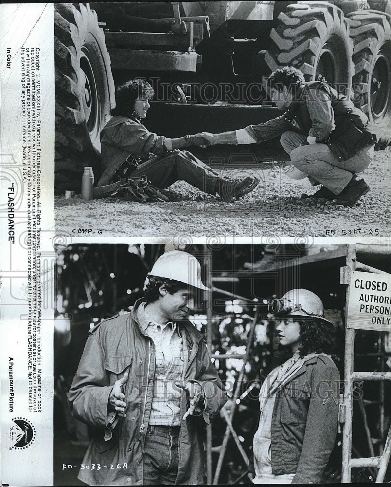 1983 Press Photo Jennifer Beals &amp; Michael Nouri Star In &quot;Flashdance&quot;- Historic Images