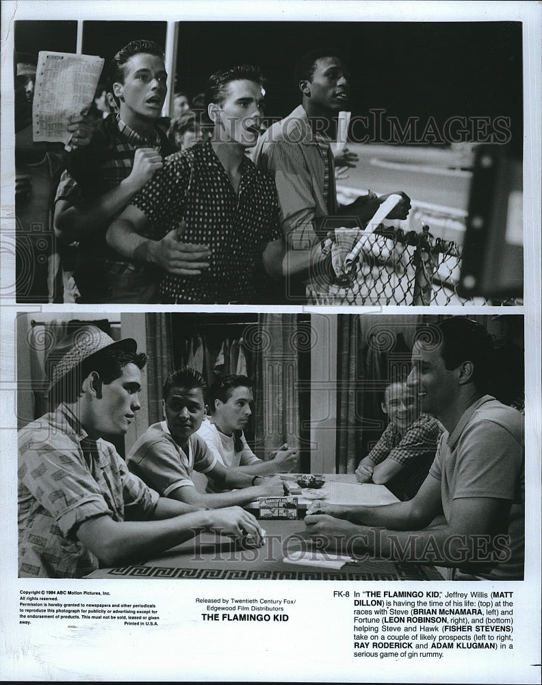 1984 Press Photo "The Flamingo Kid" Stars Matt Dillon & Brian McNamara- Historic Images