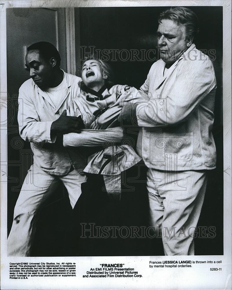 1982 Press Photo Jessica Lange American Actress Hospital Scene Francis Movie- Historic Images