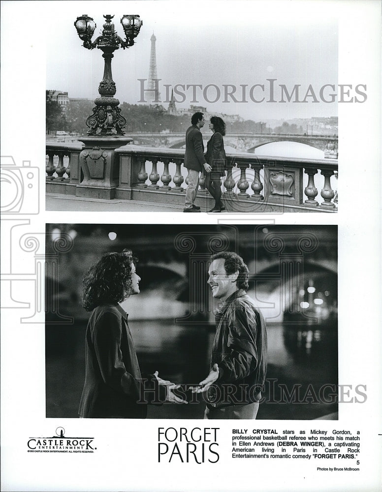 1995 Press Photo Billy Crystal Actor Debra Winger Actress Forget Paris Movie - Historic Images