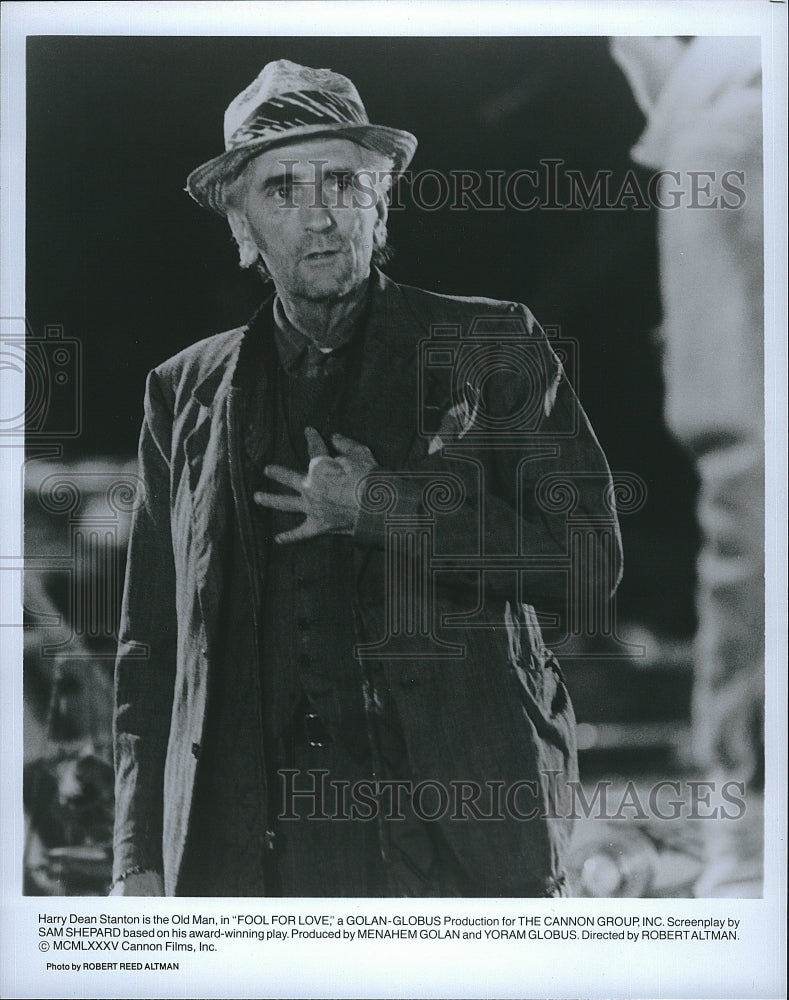 1985 Press Photo Harry Dean Stanton Stars In &quot;Fool For Love&quot;- Historic Images