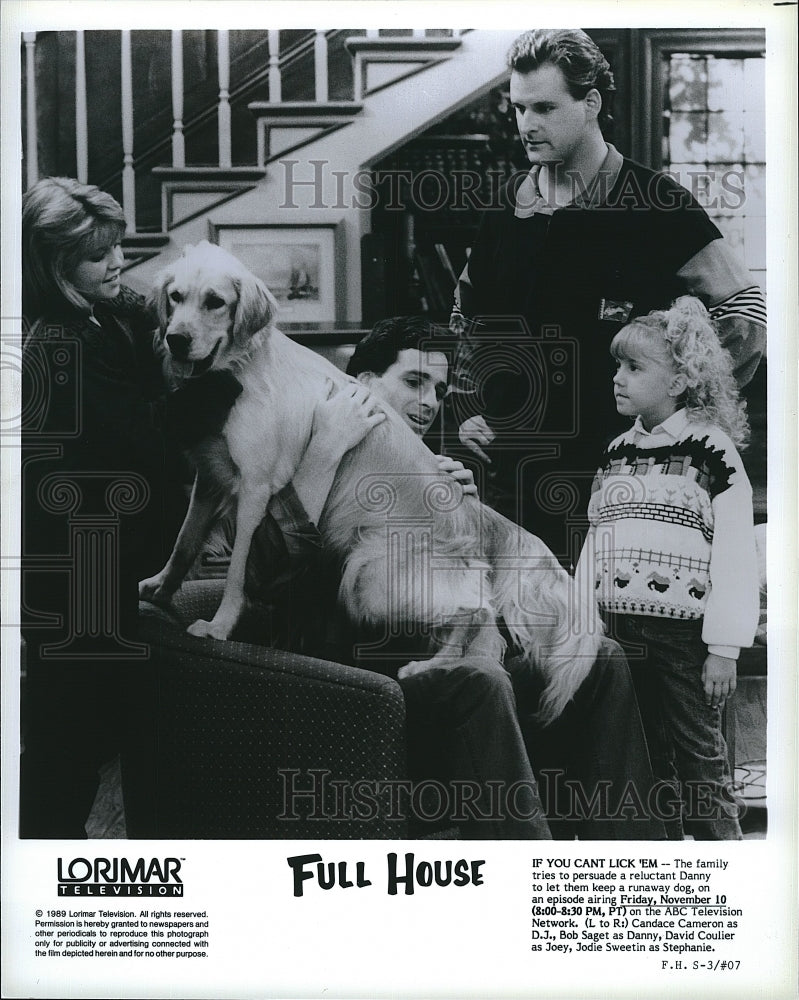 1989 Press Photo &quot;Full House&quot; Stars Candace Cameron, Bob Saget &amp; David Coulier- Historic Images