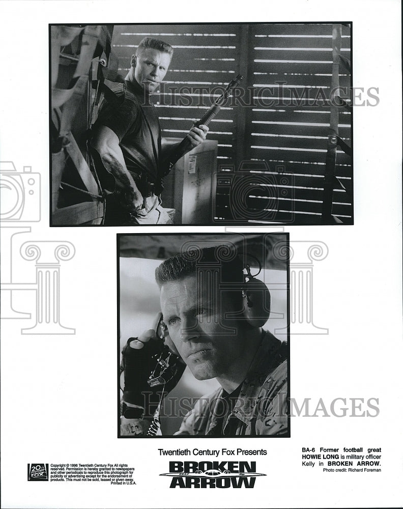 1996 Press Photo Howie Long Stars In &quot;Broken Arrow&quot;- Historic Images