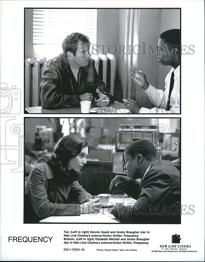 2000 Press Photo Dennis Quaid, Andre Braugher &amp; Elizabeth Mitchell, &quot;Frequency&quot;- Historic Images