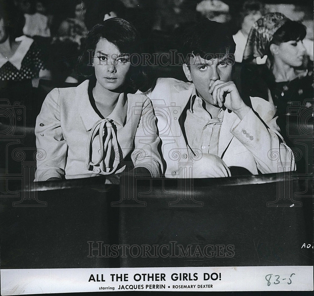 1967 Press Photo Jacques Perrin &amp; Rosemary Dexter in &quot;All The Other Girls Do!&quot;- Historic Images