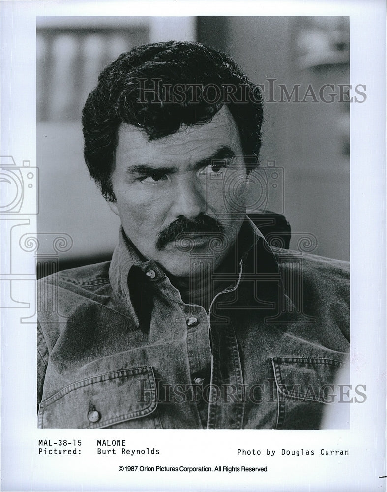 1987 Press Photo Burt Reynolds stars in &quot;Malone&quot;- Historic Images