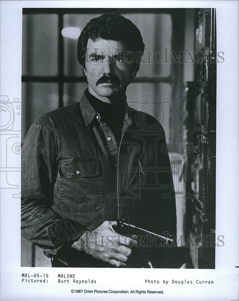 1987 Press Photo Burt Reynolds stars in &quot;Malone&quot;- Historic Images