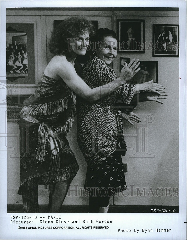 1985 Press Photo Glenn Close &amp; Ruth Gordon star in &quot;Maxie&quot;- Historic Images