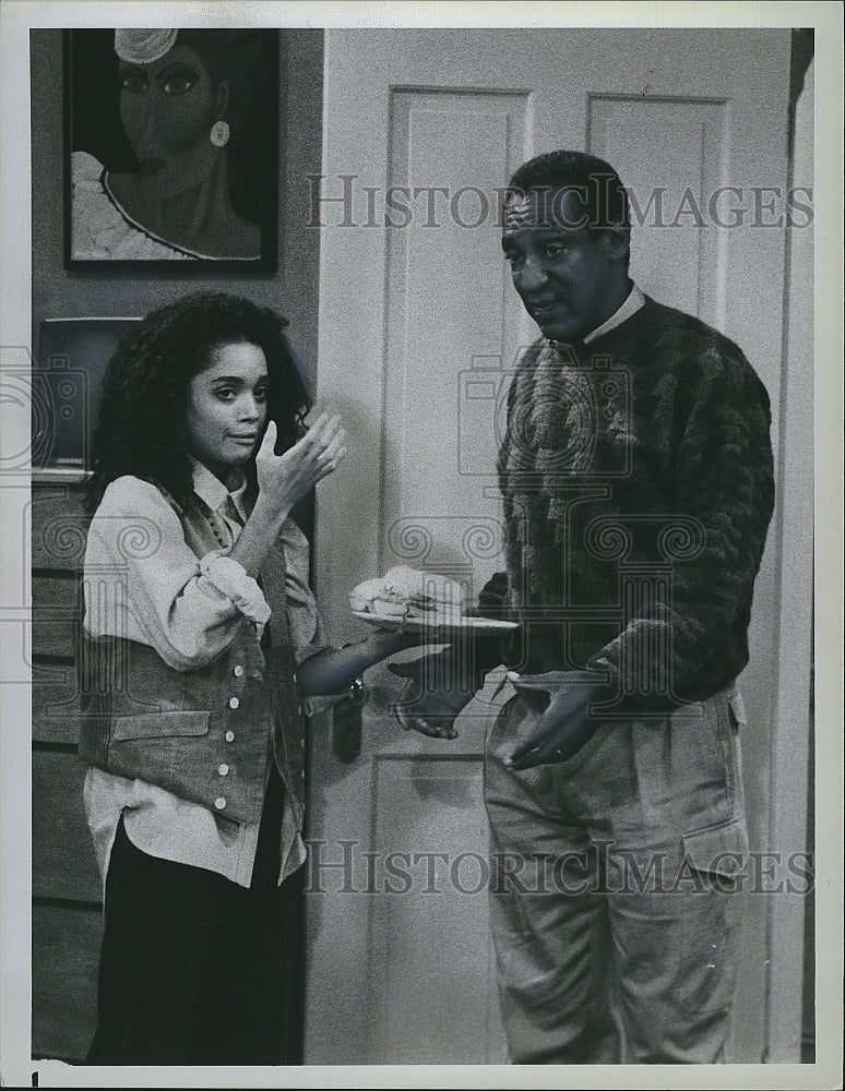 1987 Press Photo Lisa Bonet and Bill Cosby in NBC-TV&#39;s &quot;Bill Cosby Show&quot;.- Historic Images