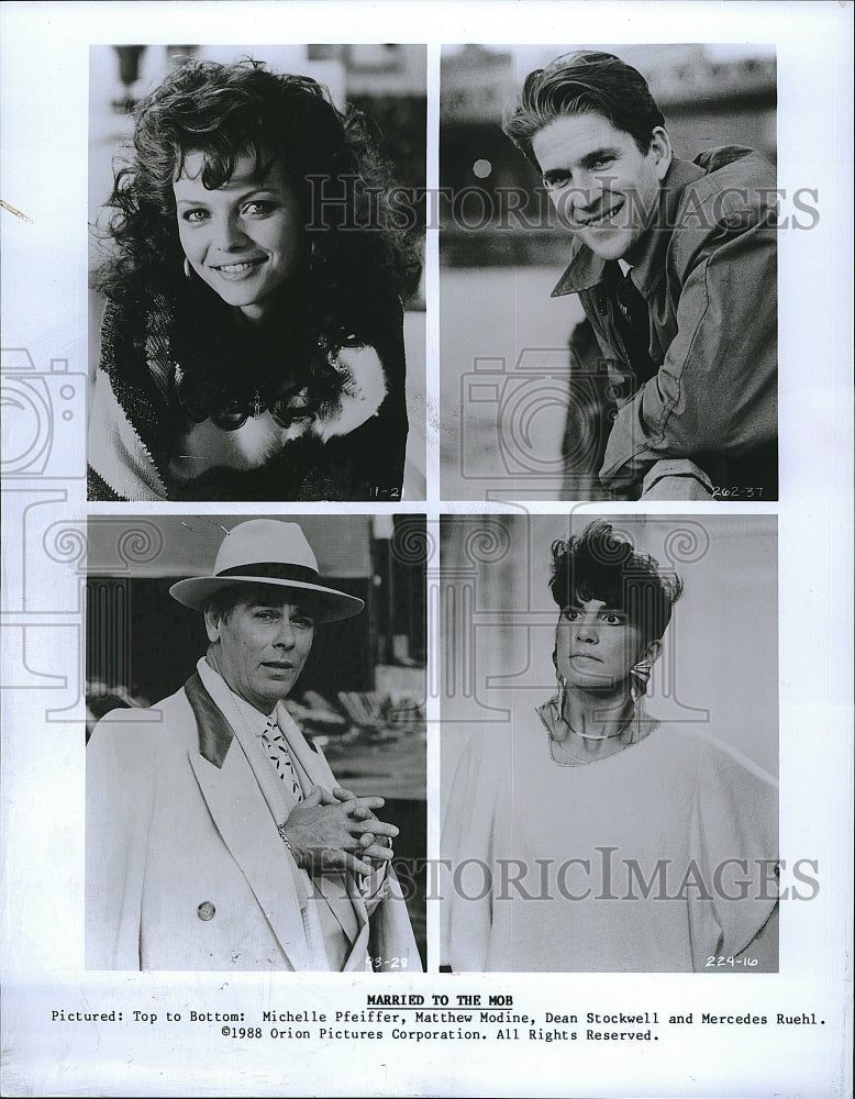 1988 Press Photo Michelle Pfeiffer, M. Modine, D. Stockwell &quot;Married to the Mob&quot;- Historic Images