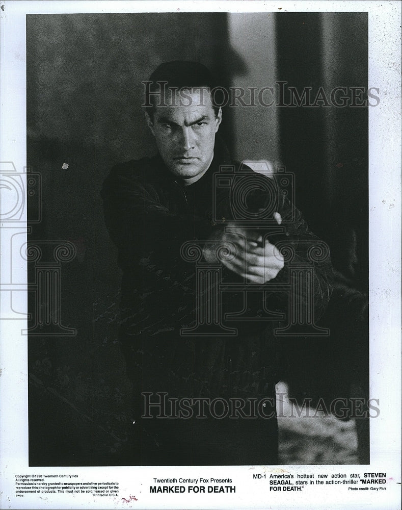 1990 Press Photo Steven Seagal &quot;Marked for Death&quot;- Historic Images