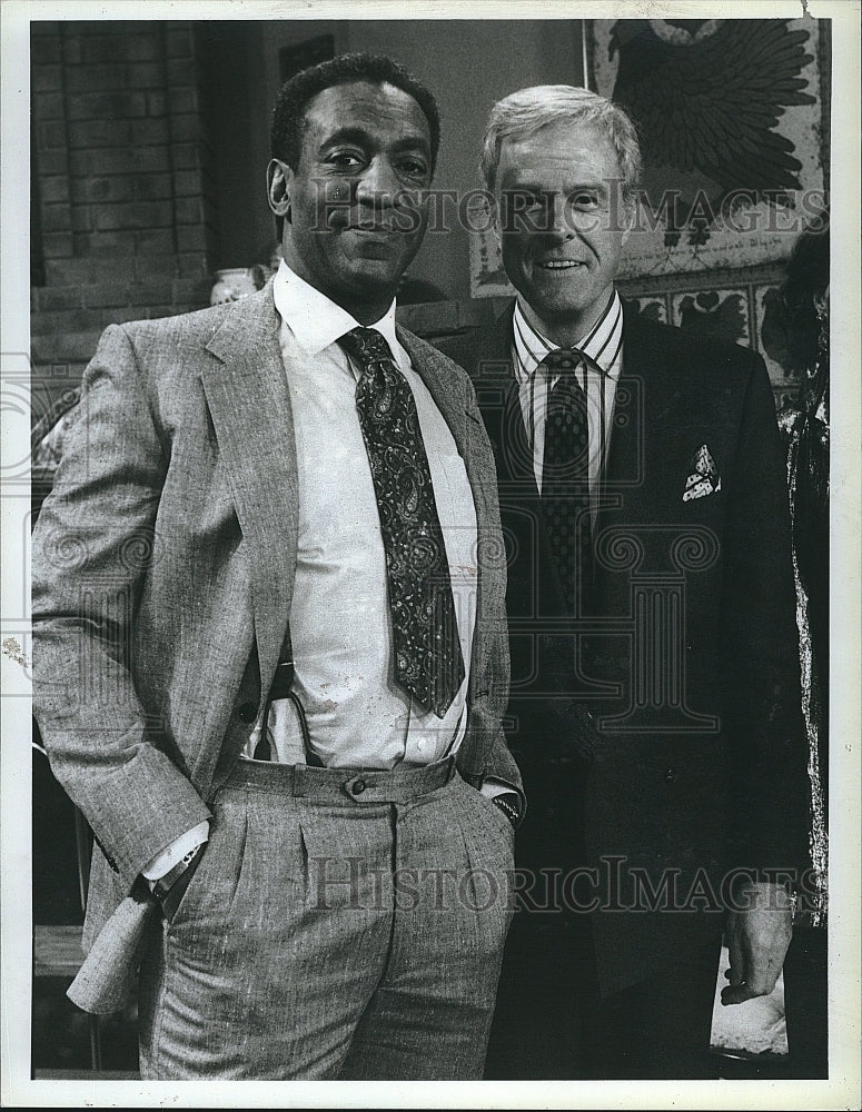 1987 Press Photo Robert Culp, Bill Cosby &quot;The Cosby Show&quot;- Historic Images