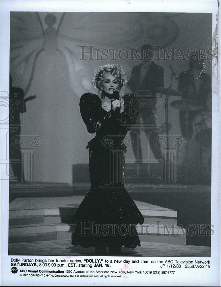 1988 Press Photo Dolly Parton in ABC-TV series &quot;Dolly&quot;.- Historic Images