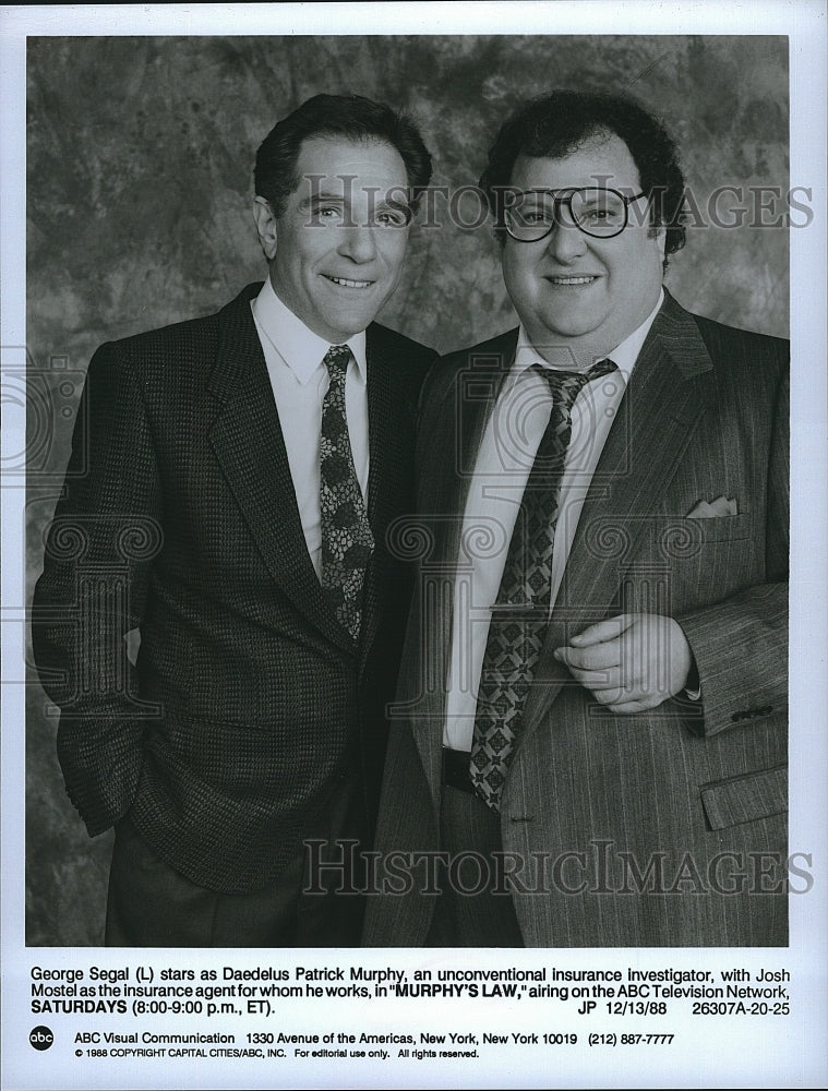 1988 Press Photo &quot;Murphy&#39;s Law&quot; george Segal, Josh Mostel- Historic Images