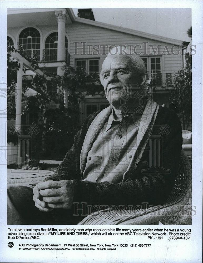 1991 Press Photo Actor Tom Irwin in &quot;My Life &amp; Times&quot;- Historic Images