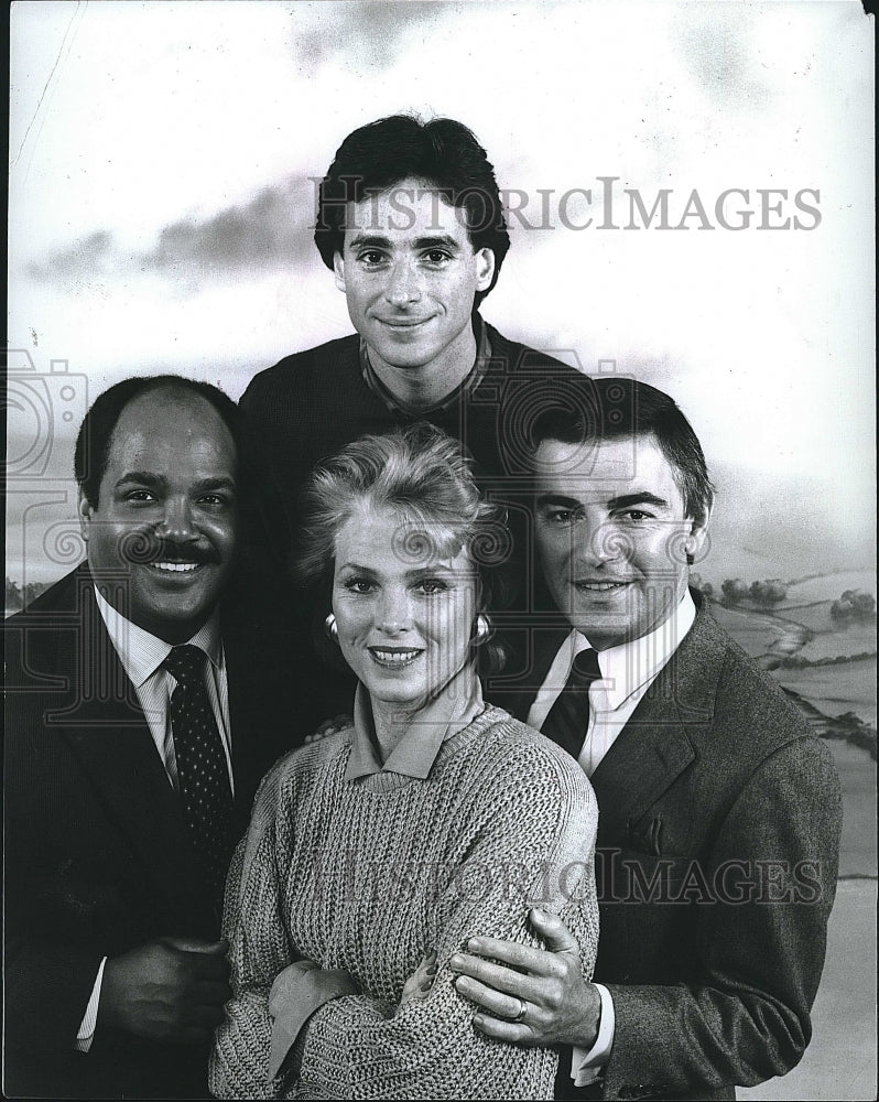 1986 Press Photo &quot;The Morning Program&quot; M Hartley,M McEwen,Bob Saget,R Smith- Historic Images