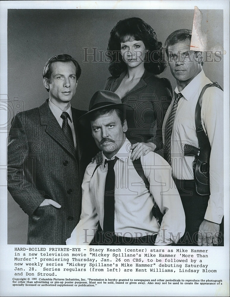 1983 Press Photo Stacy Keach Kent Williams in &quot;Mickey Spillane&#39;s Mike Hammer&quot;- Historic Images