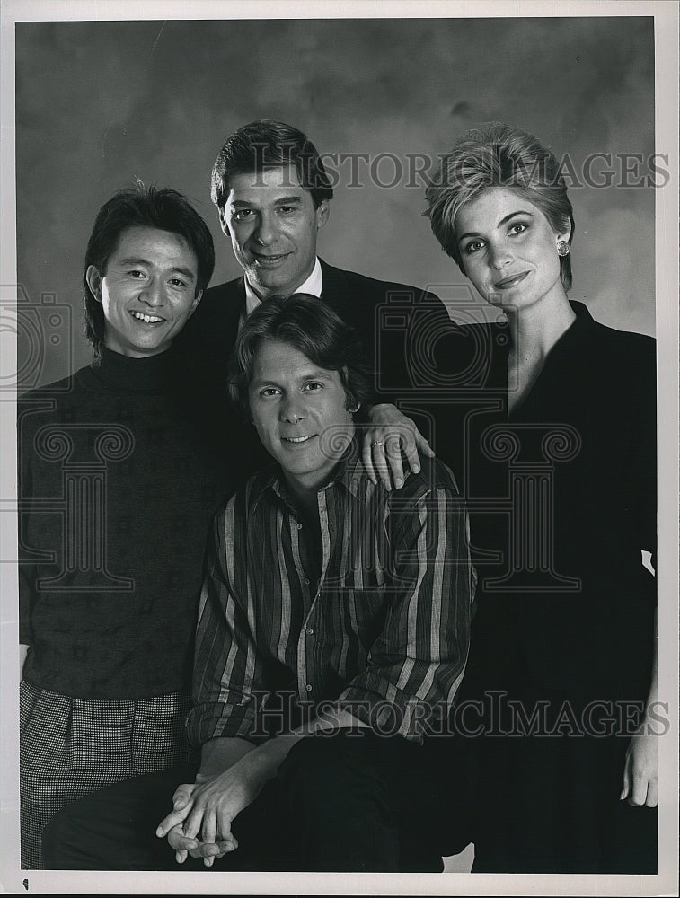 1988 Press Photo Actor Dennis Dun,Aruther Taxier,Gary Cole &quot;The Midnight Caller&quot;- Historic Images