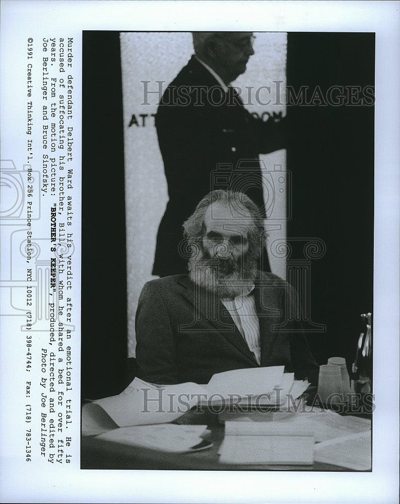 1991 Press Photo Delbert Ward, Brother&#39;s Keeper Film By Joe Berlinger- Historic Images