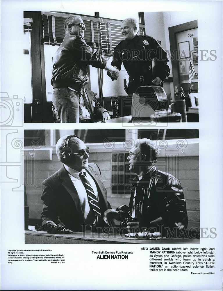 1988 Press Photo Actor James Caan and Mandy Patinkin in &quot;Alien Nation&quot;- Historic Images