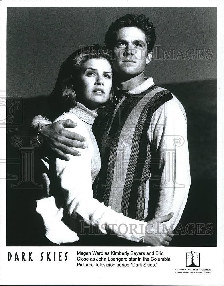 1996 Press Photo Actress Megan Ward, Actor Eric Close In Dark Skies- Historic Images