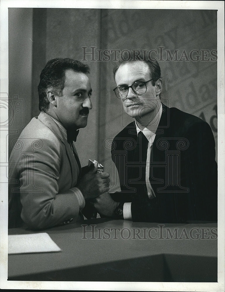 1989 Press Photo Actor Matt Frewer &amp; Brian George In &quot;Doctor Doctor&quot;- Historic Images