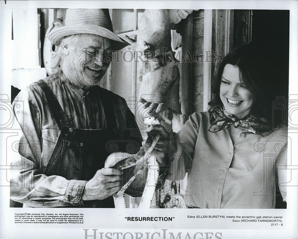 1980 Press Photo Ellen Burstyn, Richard Farsworth, &quot;Resurrection&quot;- Historic Images